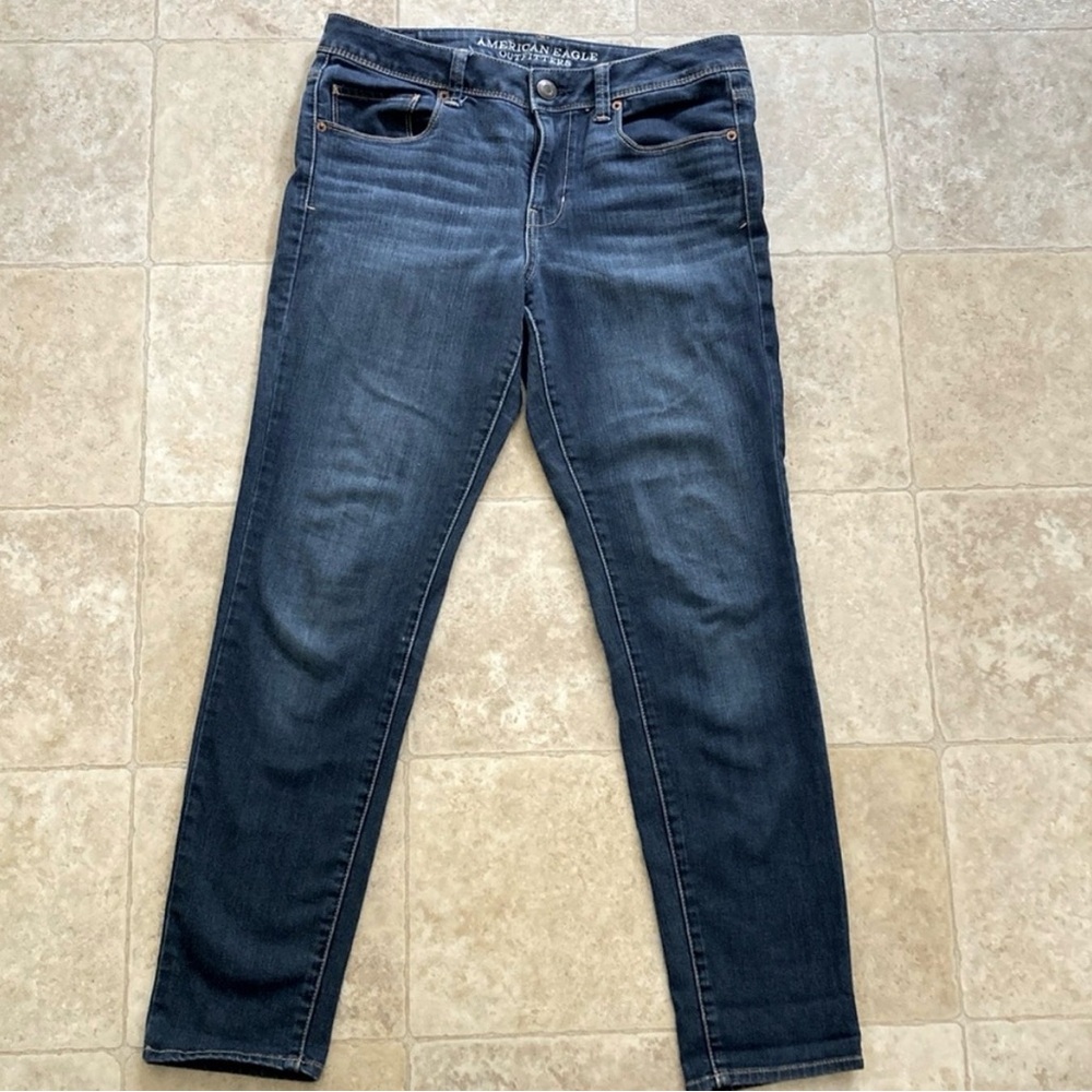 American Eagle Outfitters Dark Blue Straight Leg Jeans